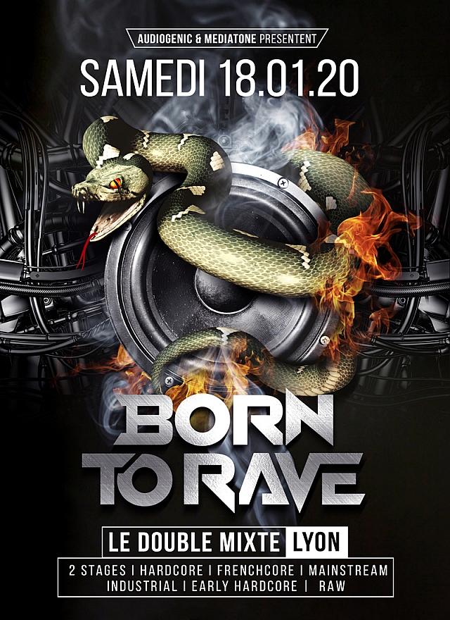 BORN TO RAVE - LE DOUBLE MIXTE – LYON  / 2 STAGES – Hard Music !